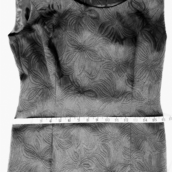 Talbots Two Piece Black Brocade Suit, size 6, Sleeveless Dress and Jacket - Picture 13 of 16